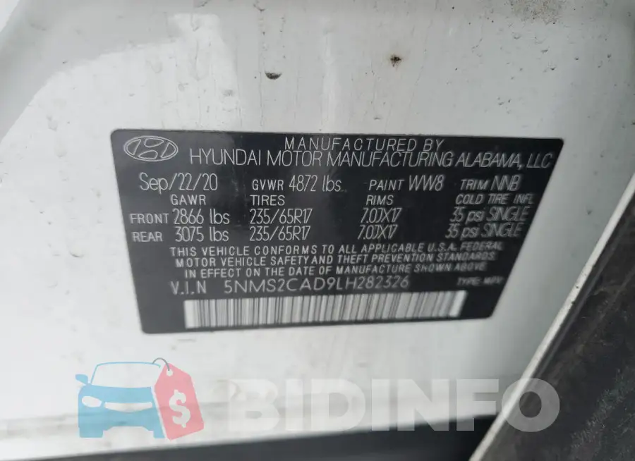 5NMS2CAD9LH282326 Photo# 13