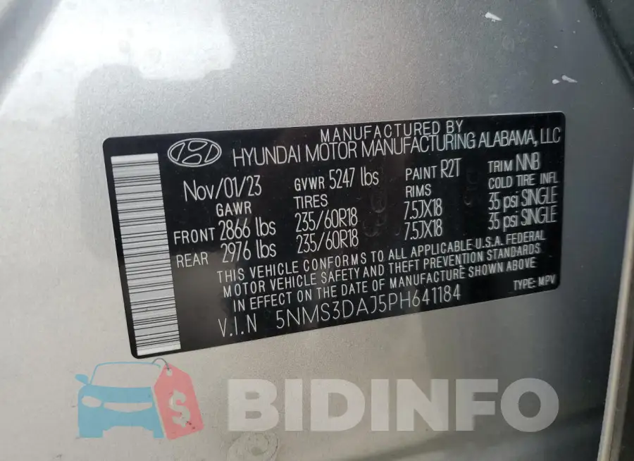 5NMS3DAJ5PH641184 Photo# 13
