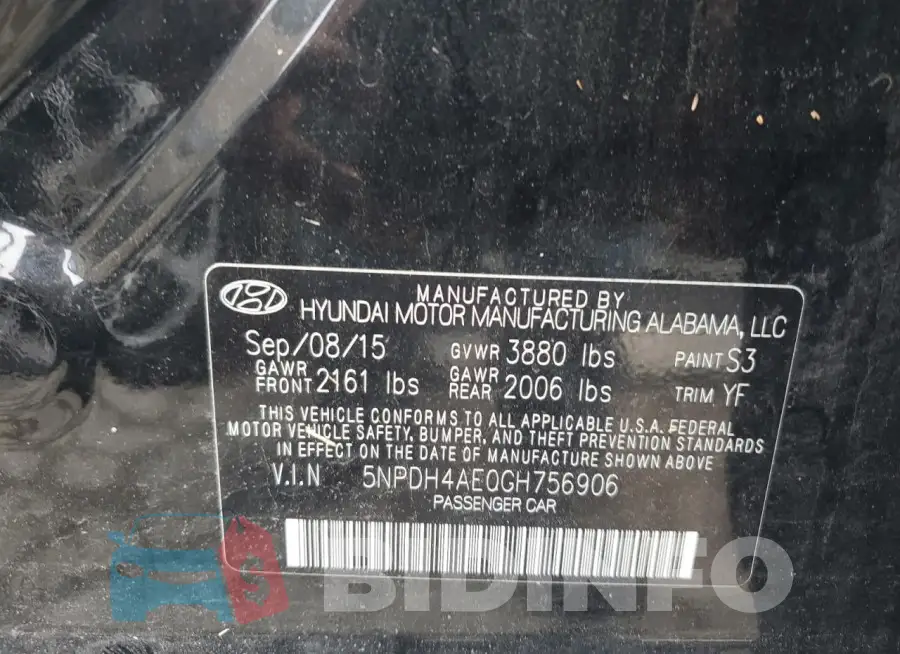 5NPDH4AE0GH756906 Photo# 12