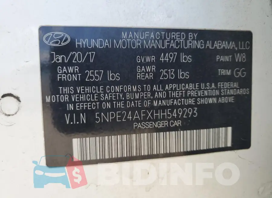5NPE24AFXHH549293 Photo# 12