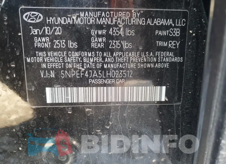5NPEF4JA5LH023512 Photo# 12