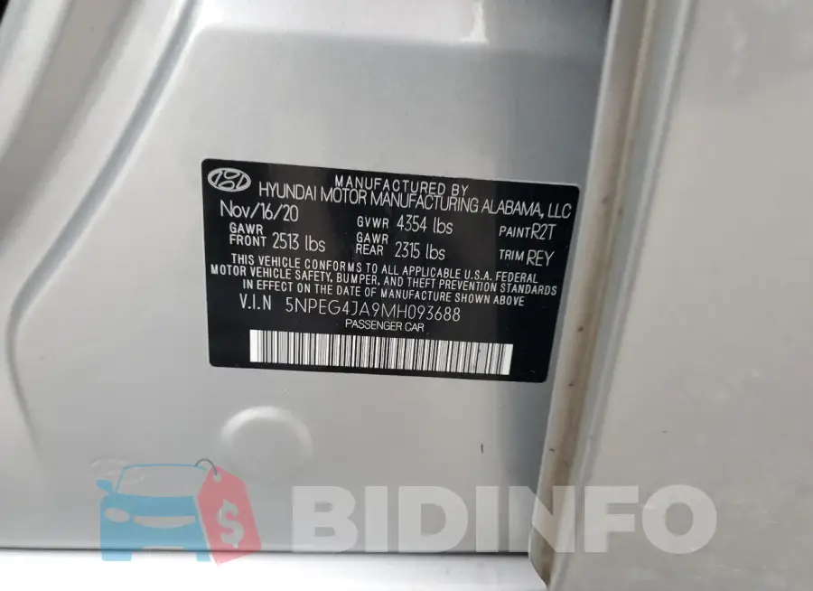 5NPEG4JA9MH093688 Photo# 12