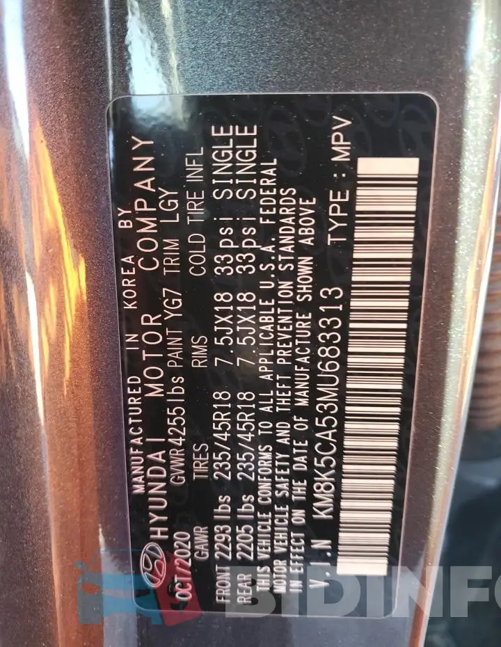 KM8K5CA53MU683313 Photo# 12