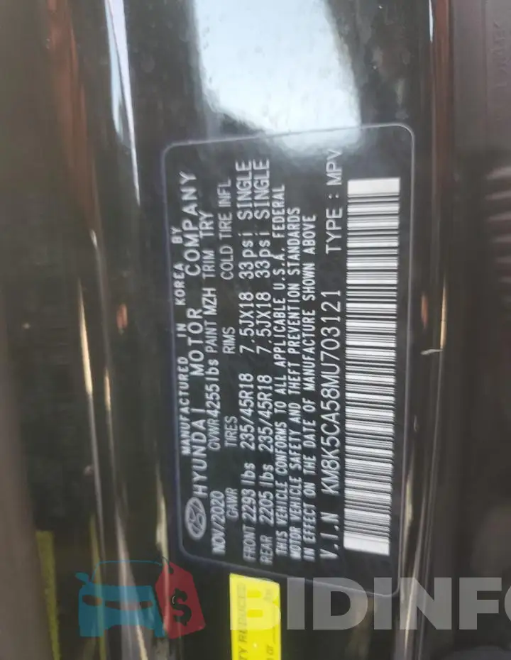 KM8K5CA58MU703121 Photo# 14