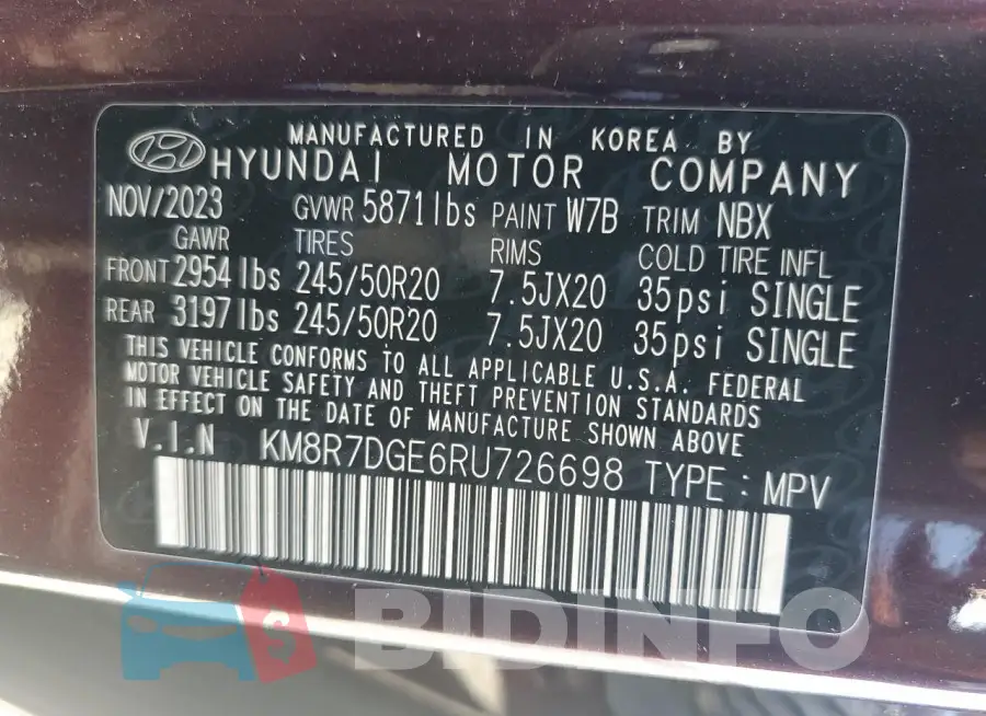 KM8R7DGE6RU726698 Photo# 14