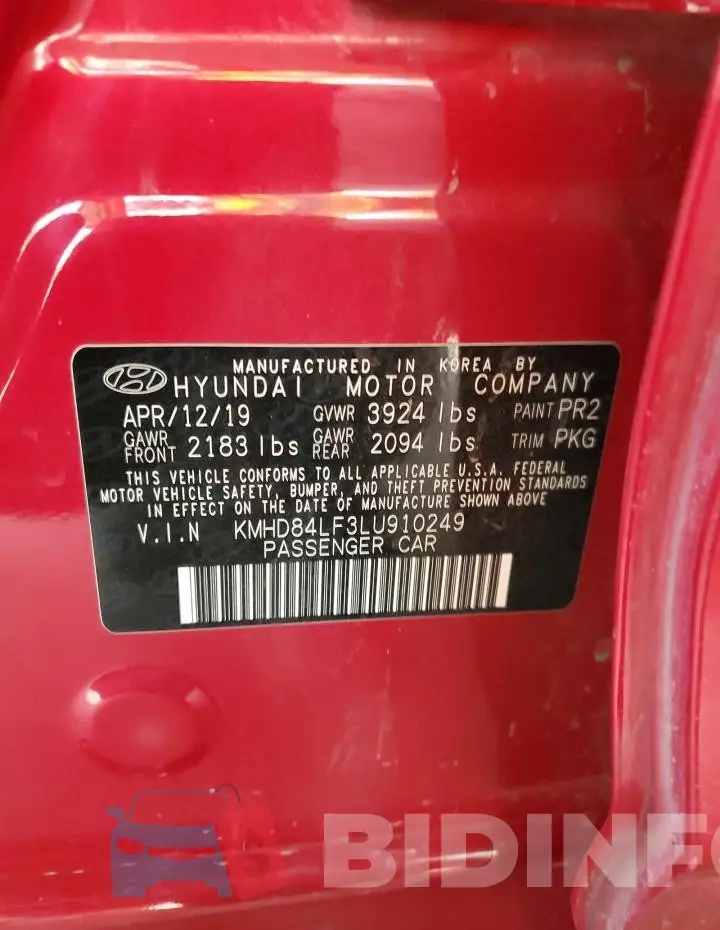 KMHD84LF3LU910249 Photo# 12