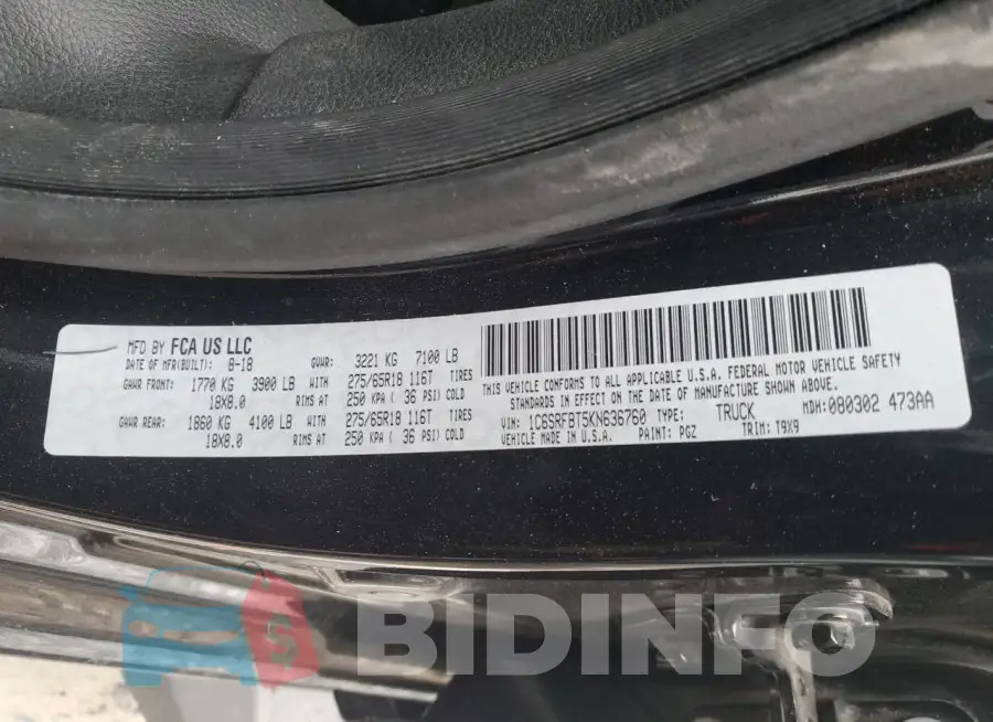 1C6SRFBT5KN636760 Photo# 13