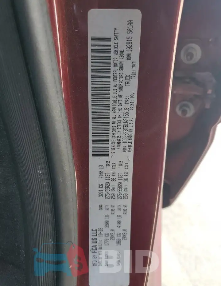 1C6SRFBT6LN215518 Photo# 13