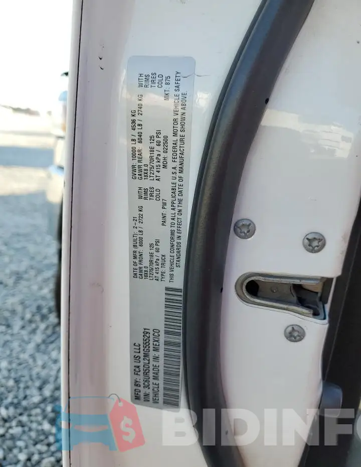 3C6UR5DL2MG555291 Photo# 12
