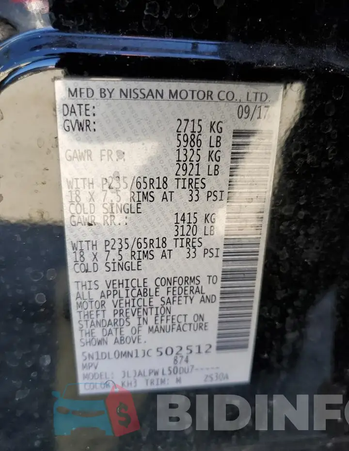 5N1DL0MN1JC502512 Photo# 13