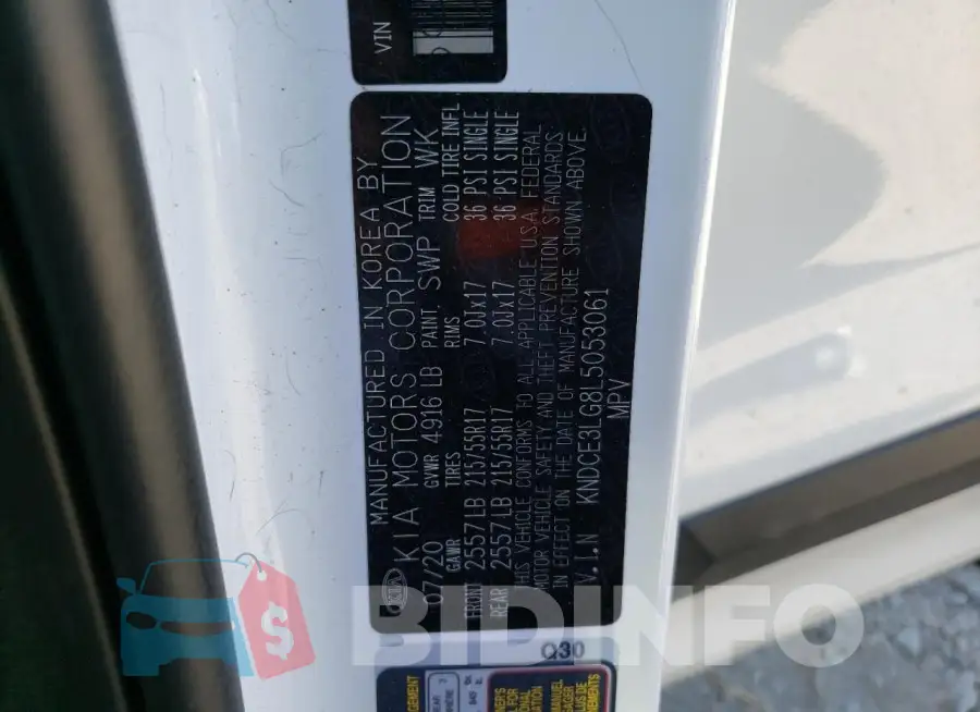 KNDCE3LG8L5053061 Photo# 14