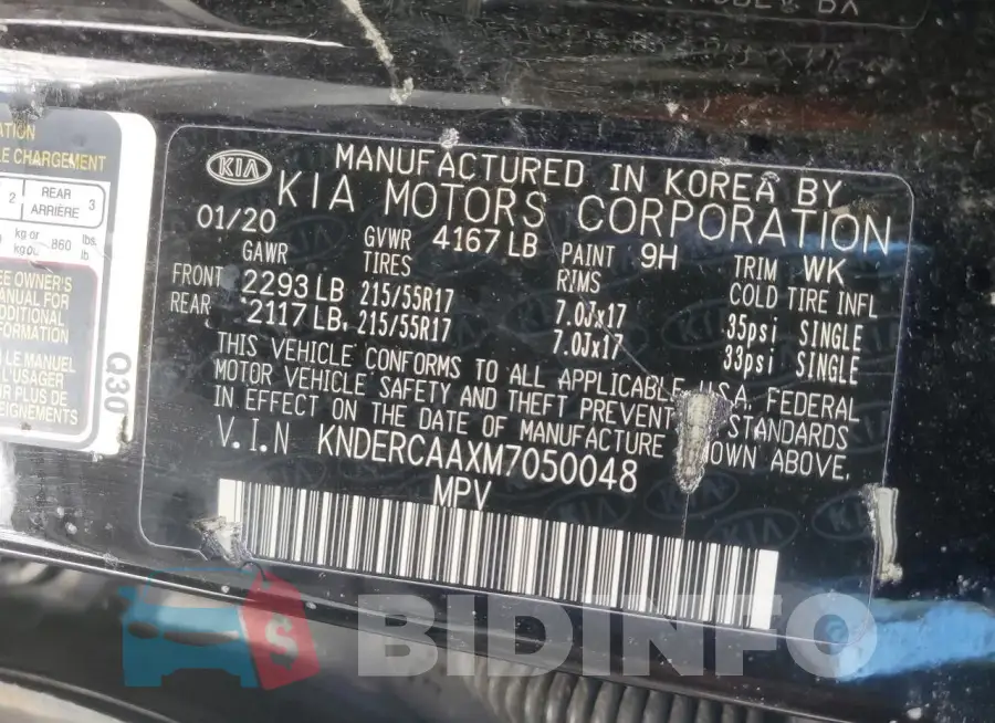 KNDERCAAXM7050048 Photo# 13