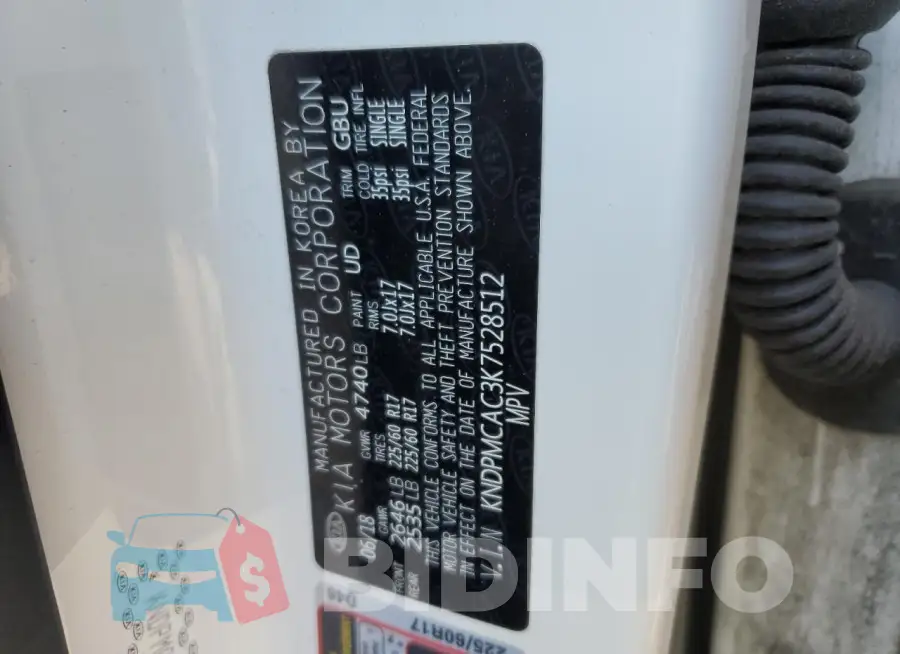 KNDPMCAC3K7528512 Photo# 13