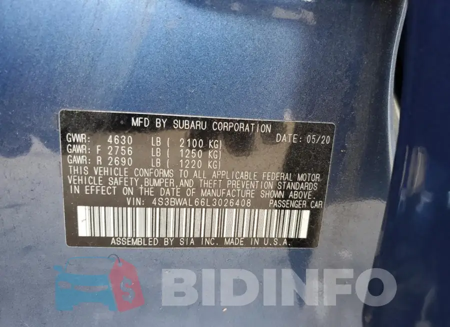 4S3BWAL66L3026408 Photo# 13