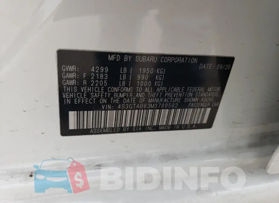 4S3GTAB63M3700502 Photo# 12