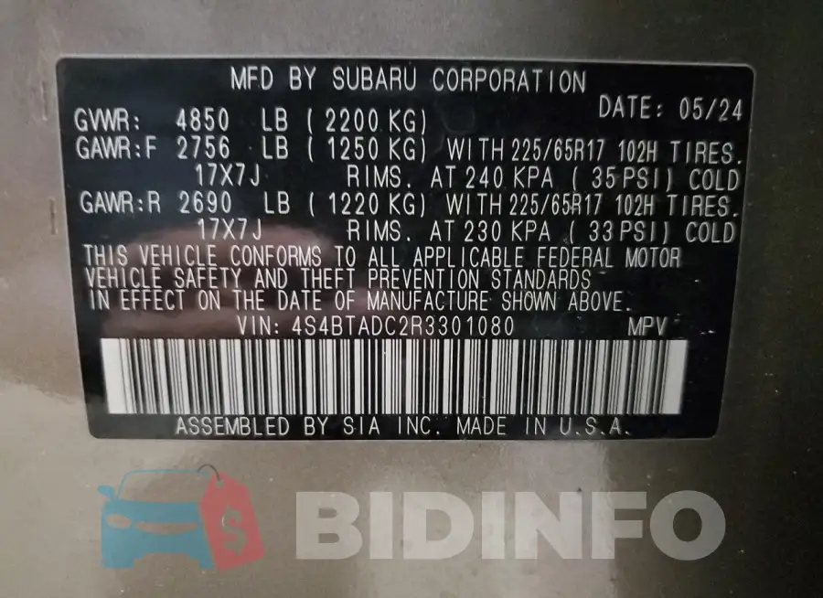 4S4BTADC2R3301080 Photo# 13