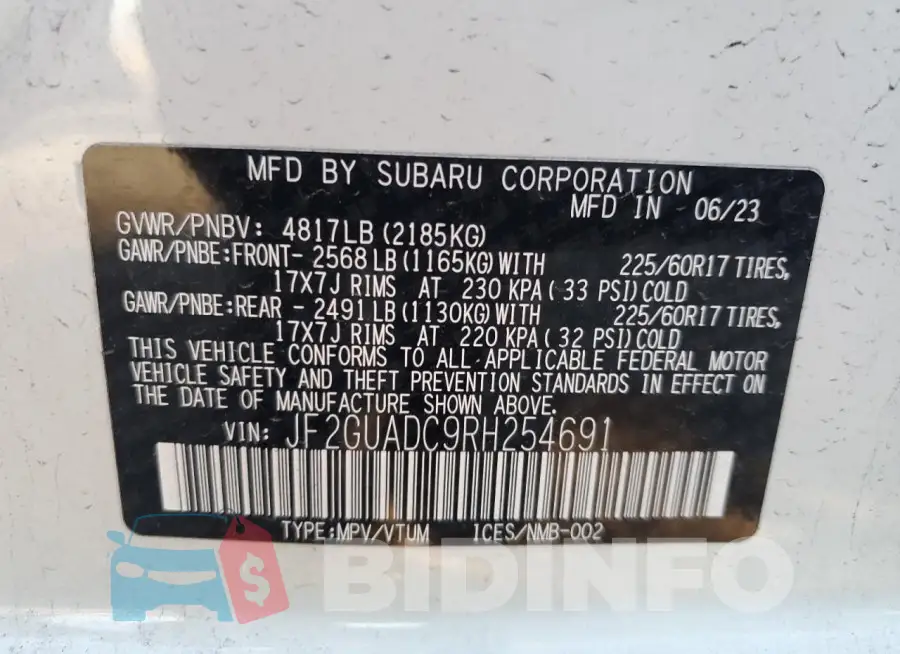 JF2GUADC9RH254691 Photo# 14