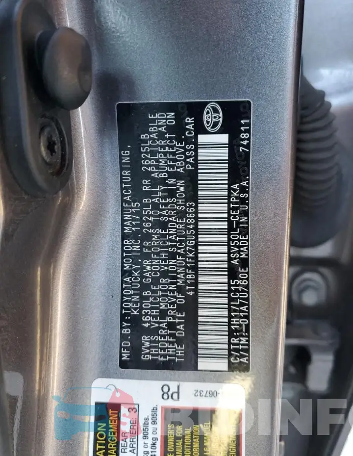 4T1BF1FK7GU548663 Photo# 12