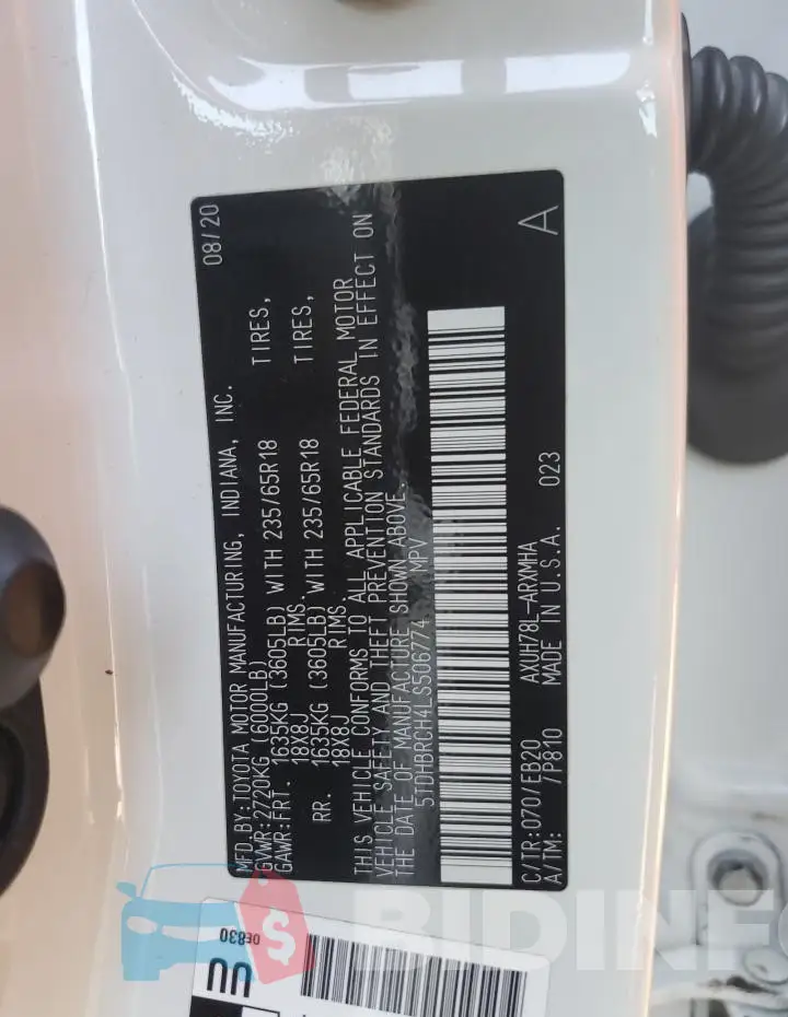 5TDHBRCH4LS506774 Photo# 13