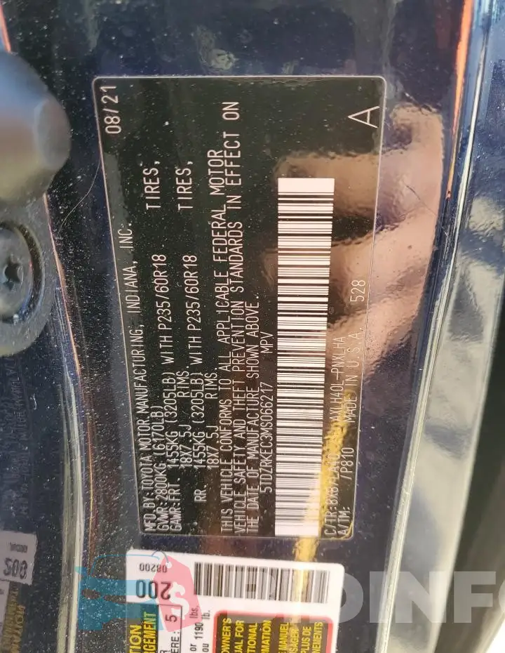 5TDZRKEC3MS066217 Photo# 14