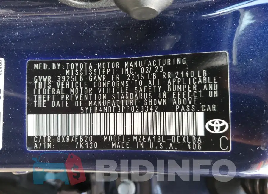 5YFB4MDE3PP029342 Photo# 13