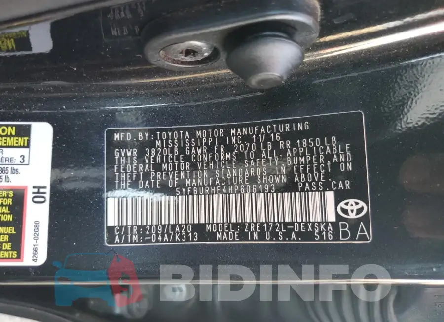 5YFBURHE4HP606193 Photo# 12