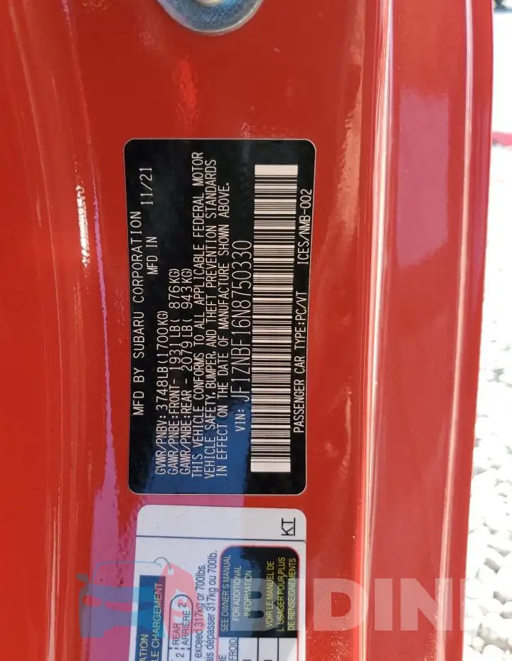 JF1ZNBF16N8750330 Photo# 13