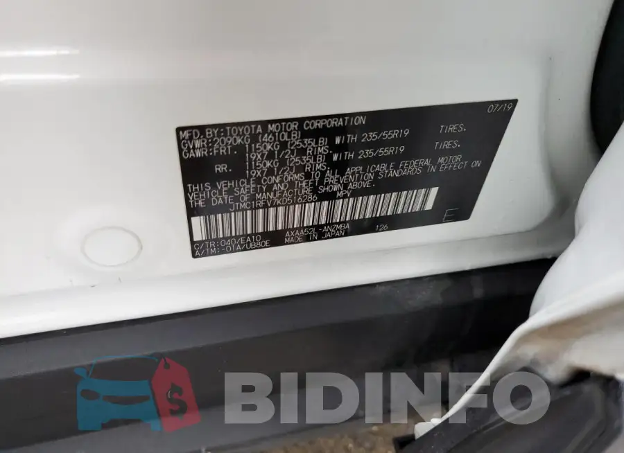 JTMC1RFV7KD516286 Photo# 13