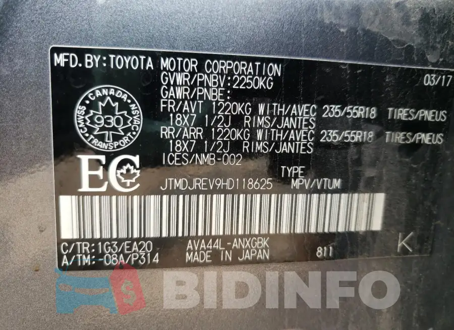 JTMDJREV9HD118625 Photo# 12
