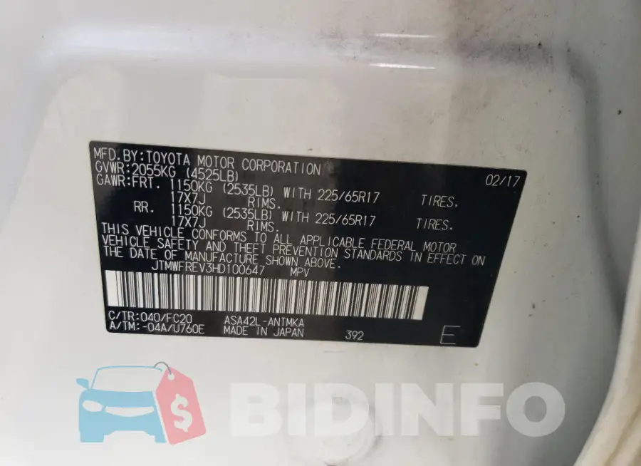 JTMWFREV3HD100647 Photo# 13