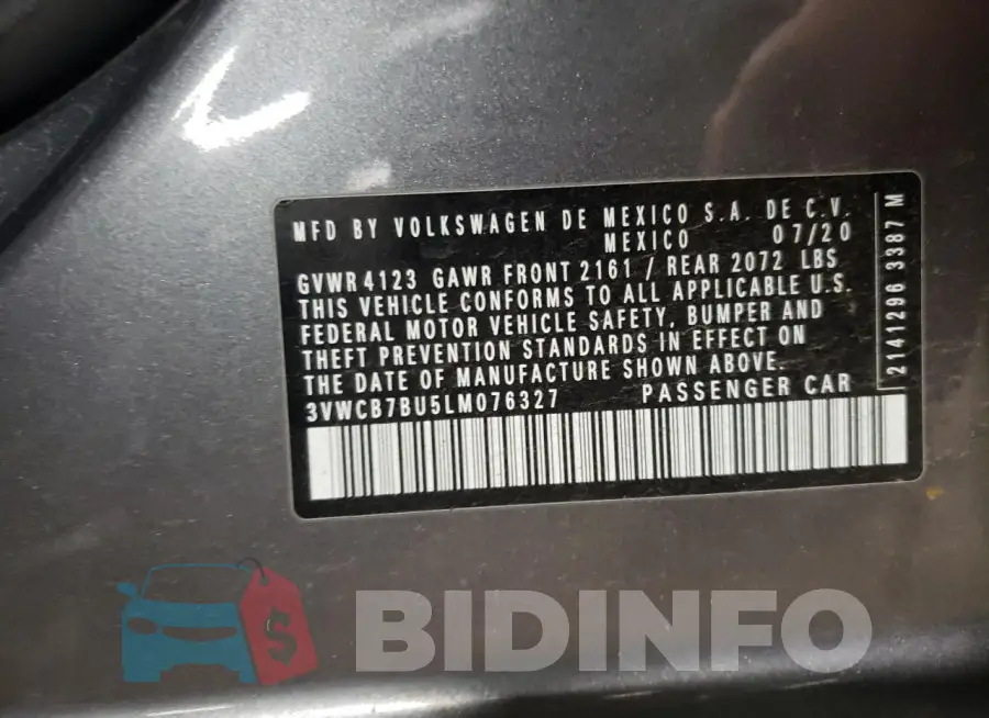 3VWCB7BU5LM076327 Photo# 13