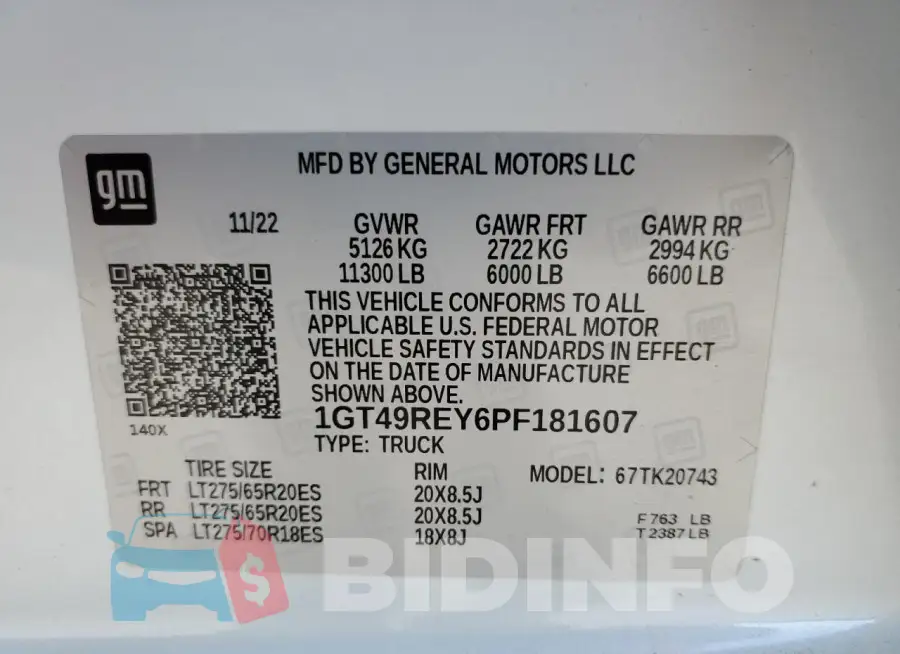 1GT49REY6PF181607 Photo# 12
