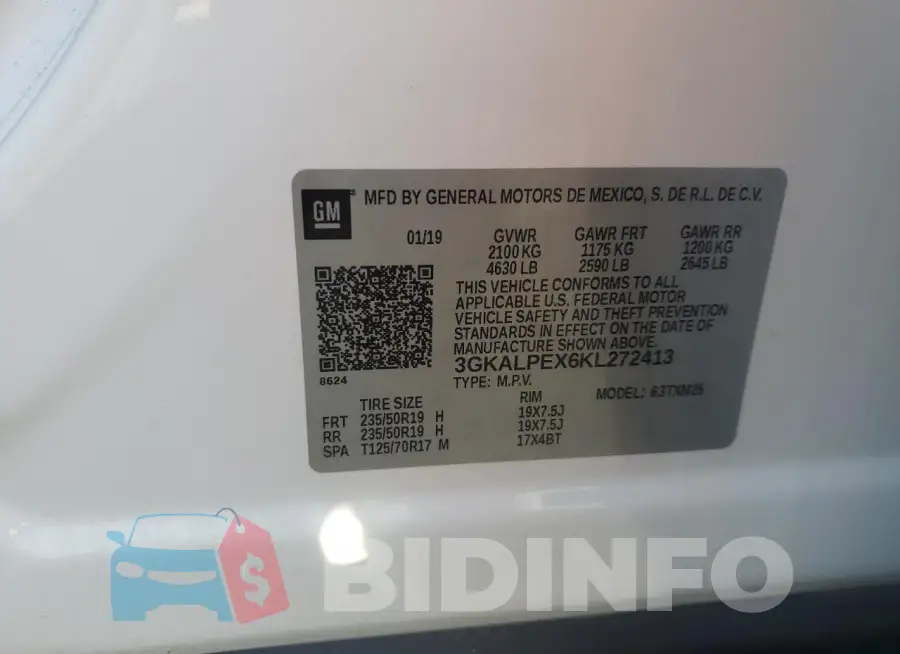 3GKALPEX6KL272413 Photo# 13