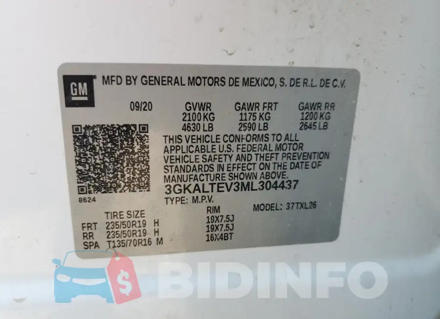 3GKALTEV3ML304437 Photo# 14