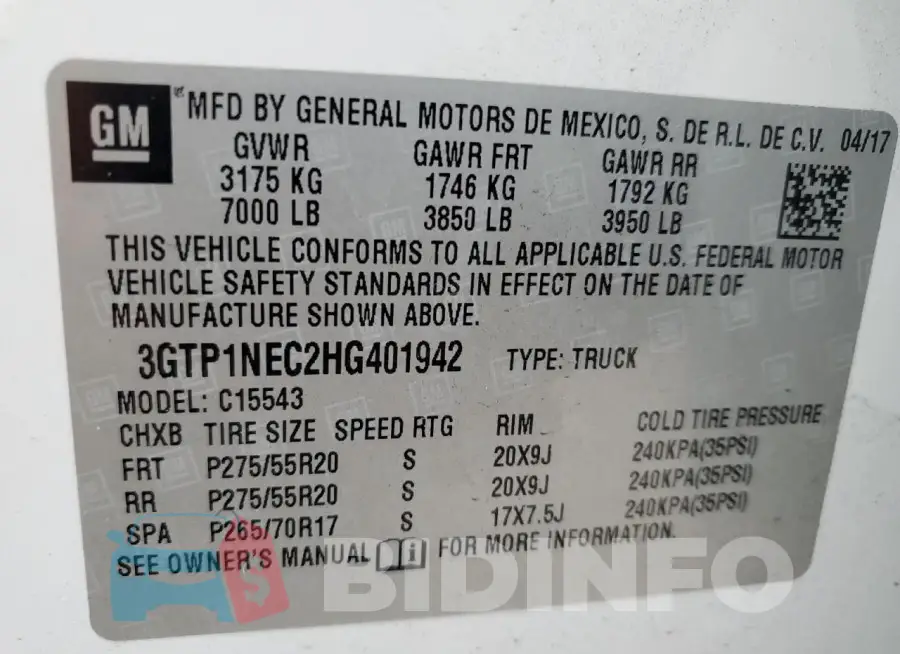 3GTP1NEC2HG401942 Photo# 13