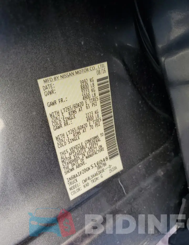 1N6BA1F20GN516048 Photo# 12