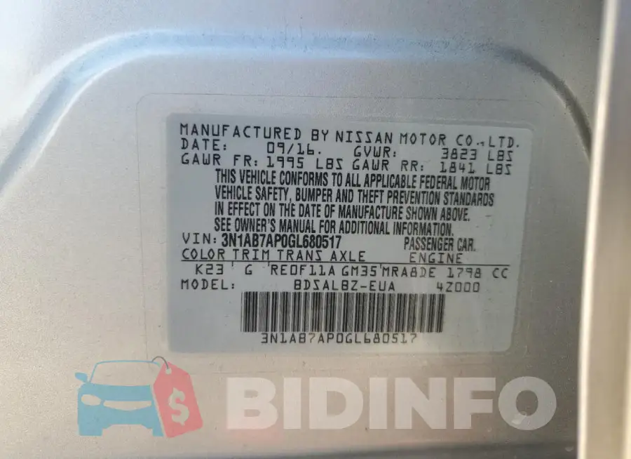 3N1AB7AP0GL680517 Photo# 13