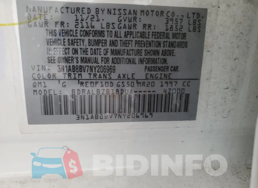 3N1AB8BV7NY206969 Photo# 13