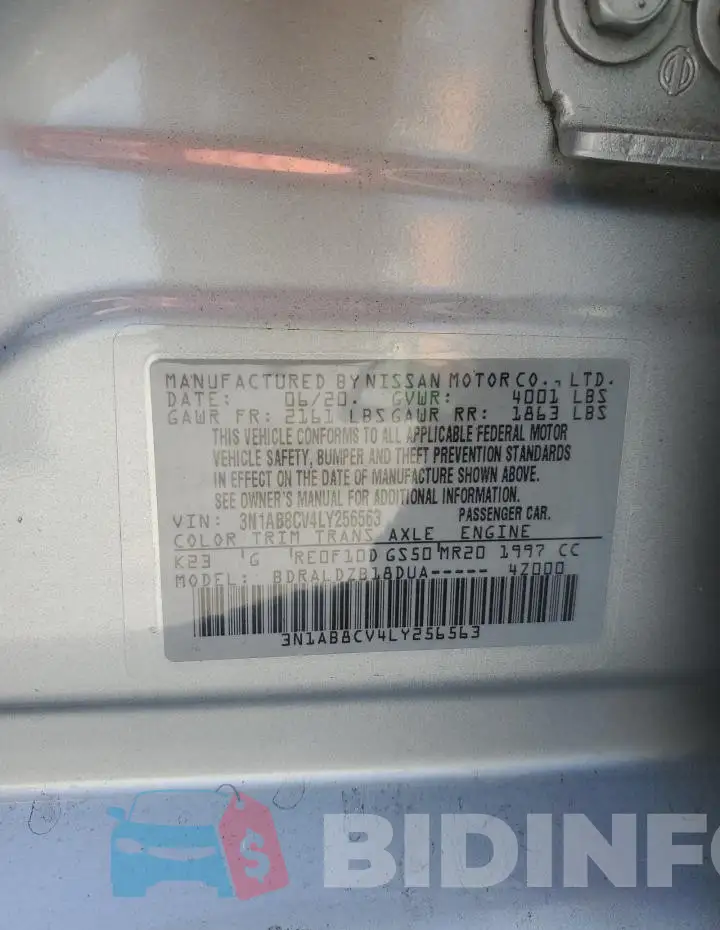 3N1AB8CV4LY256563 Photo# 12