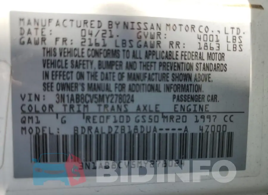 3N1AB8CV5MY278024 Photo# 12