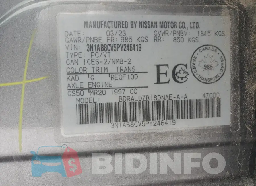 3N1AB8CV5PY246419 Photo# 13