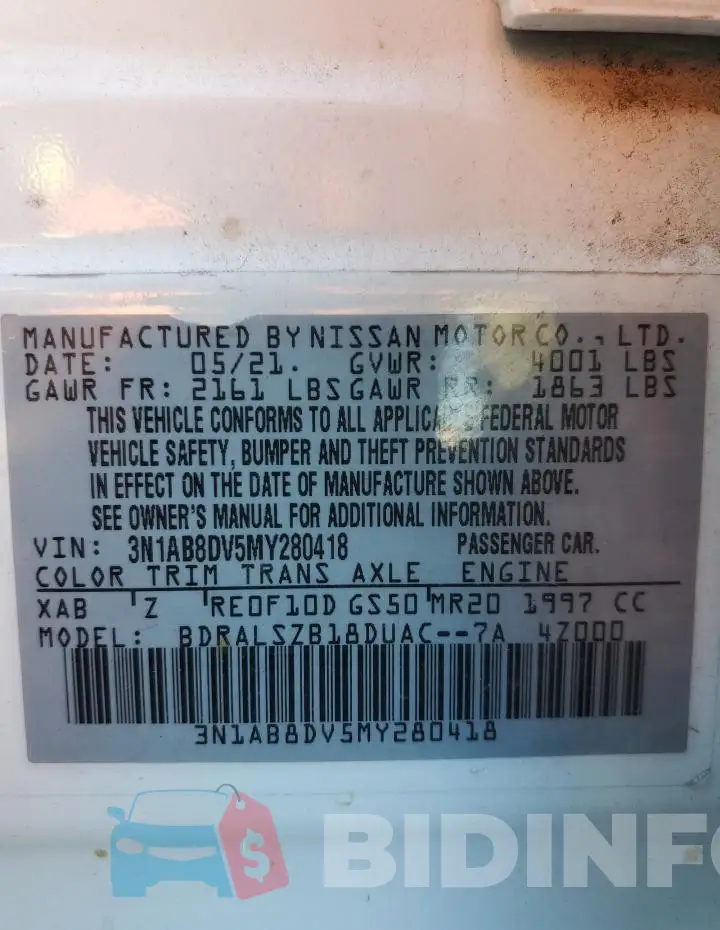 3N1AB8DV5MY280418 Photo# 12