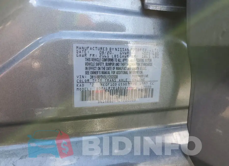 3N1AB8DV9LY282008 Photo# 12