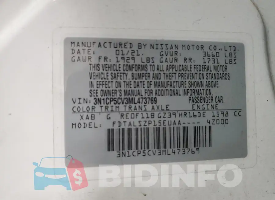 3N1CP5CV3ML473769 Photo# 13