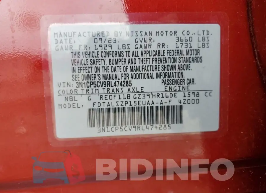 3N1CP5CV9RL474285 Photo# 12