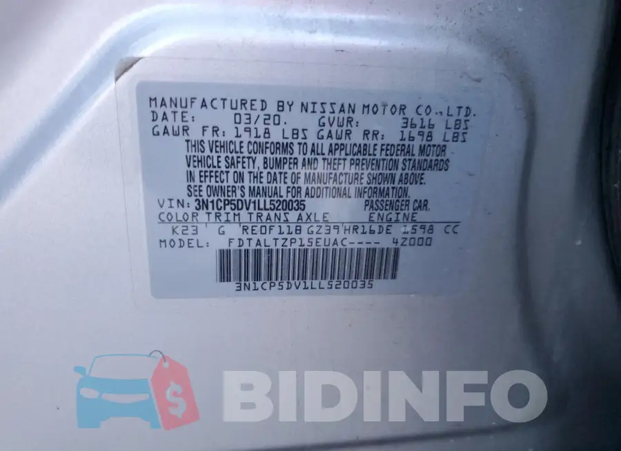 3N1CP5DV1LL520035 Photo# 12