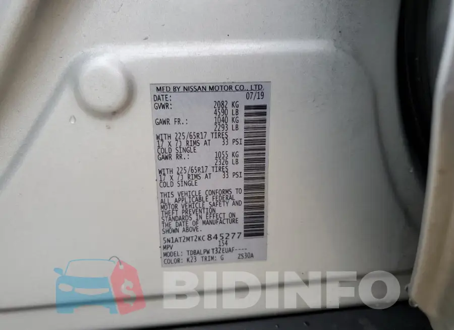 5N1AT2MT2KC845277 Photo# 13
