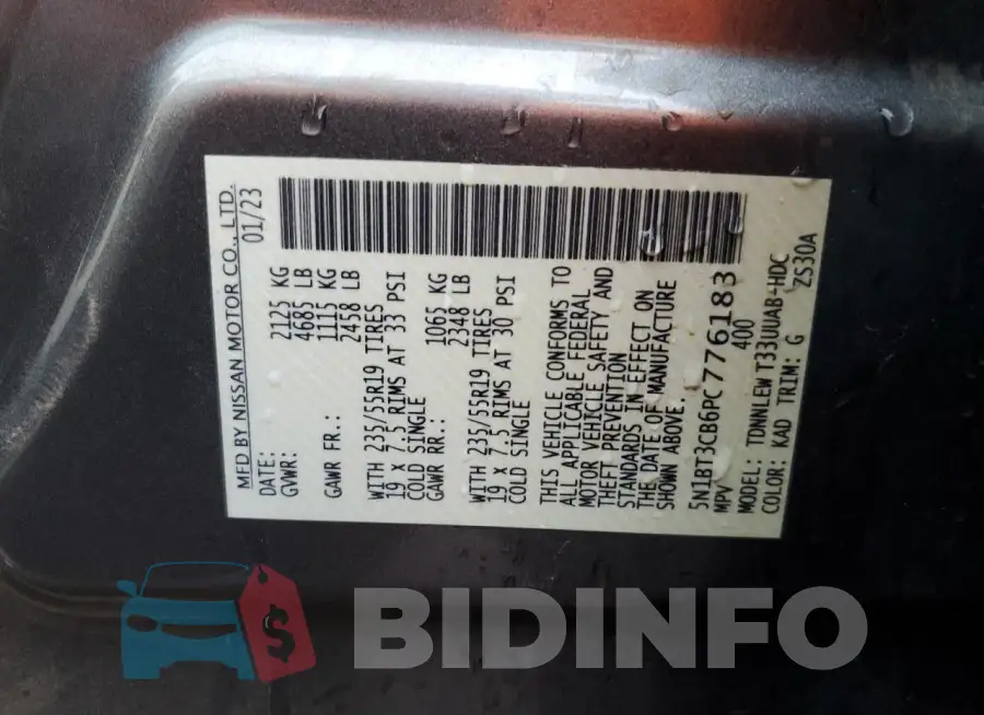 5N1BT3CB6PC776183 Photo# 12