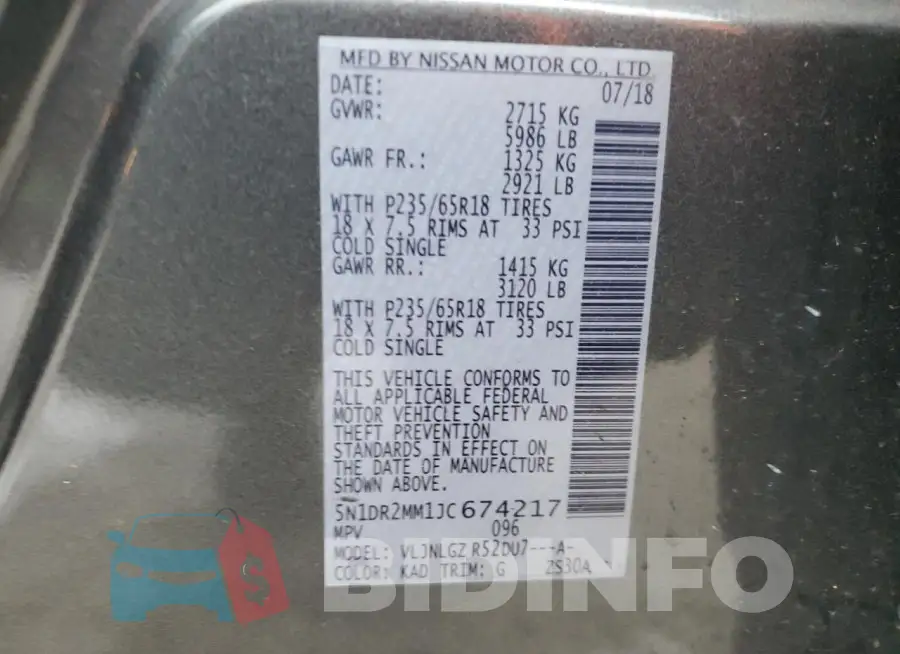 5N1DR2MM1JC674217 Photo# 13
