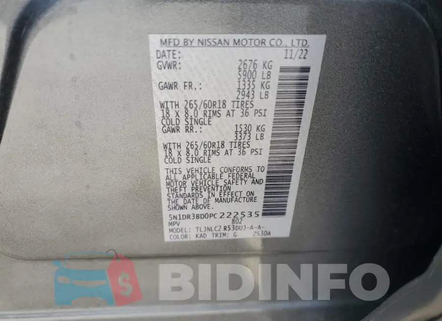 5N1DR3BD0PC222535 Photo# 14